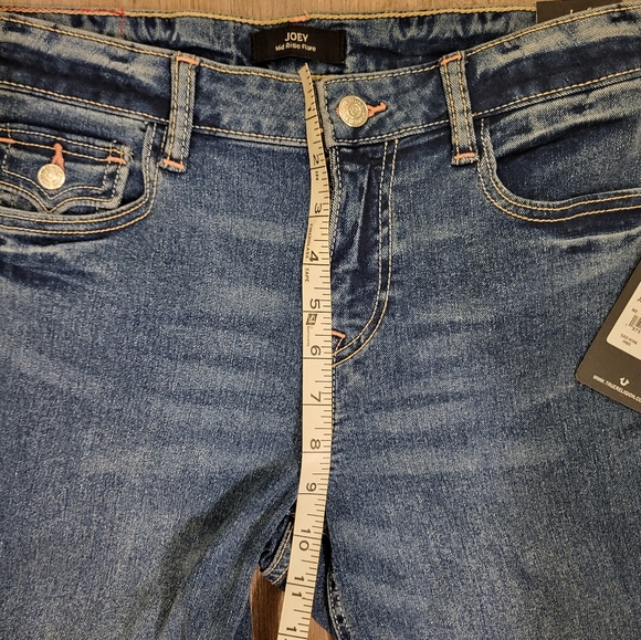 True Religion Joey Mid Rise Single Needle Flare Jean Medium Storm Wash  Size 29 - Picture 12 of 16